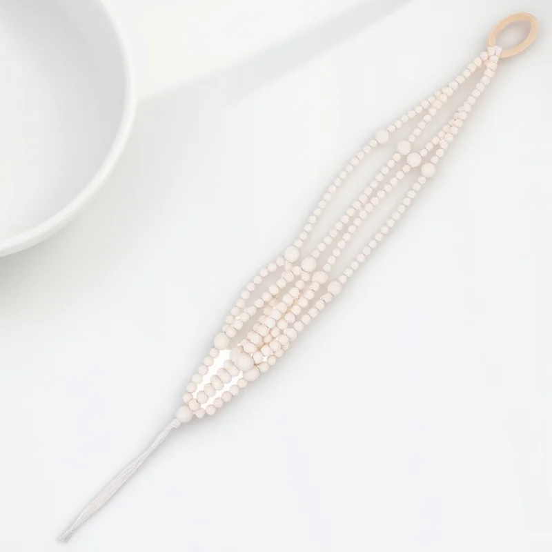 

Wood Beads Plant Hanger Macrame Wall Hanging Decor Nordic Style Indoor Outdoor Plant Holder For Garden Patio Window