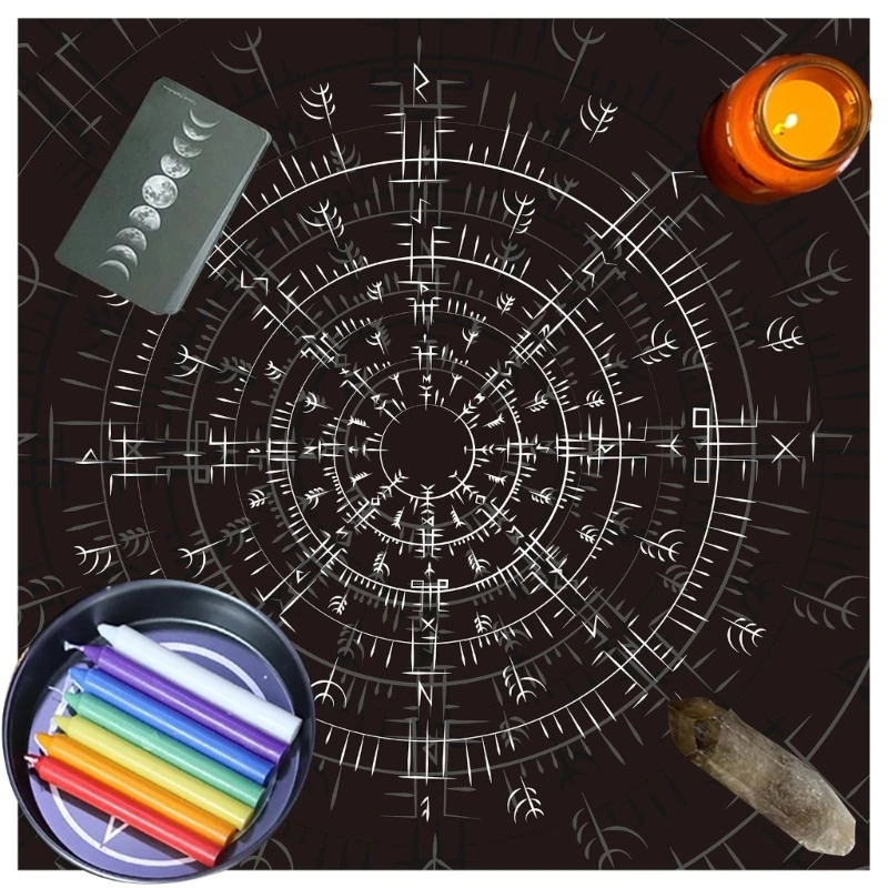 11UE Square Flannelette Tarot Altar Cloth Board Game Pad Astrological Oracles Pad Table Cover Card Mat Divinations Tablecloth