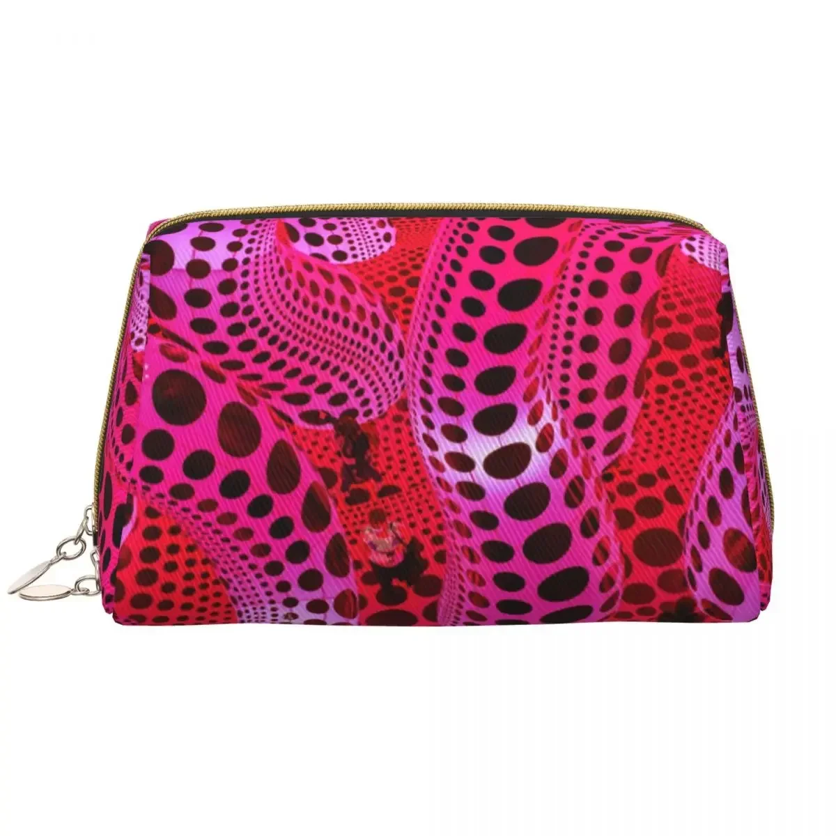 Cute Yayoi Kusama Travel Toiletry Bag for Women Polkadot Pinky Cosmetic Makeup Bag Beauty Storage Dopp Kit