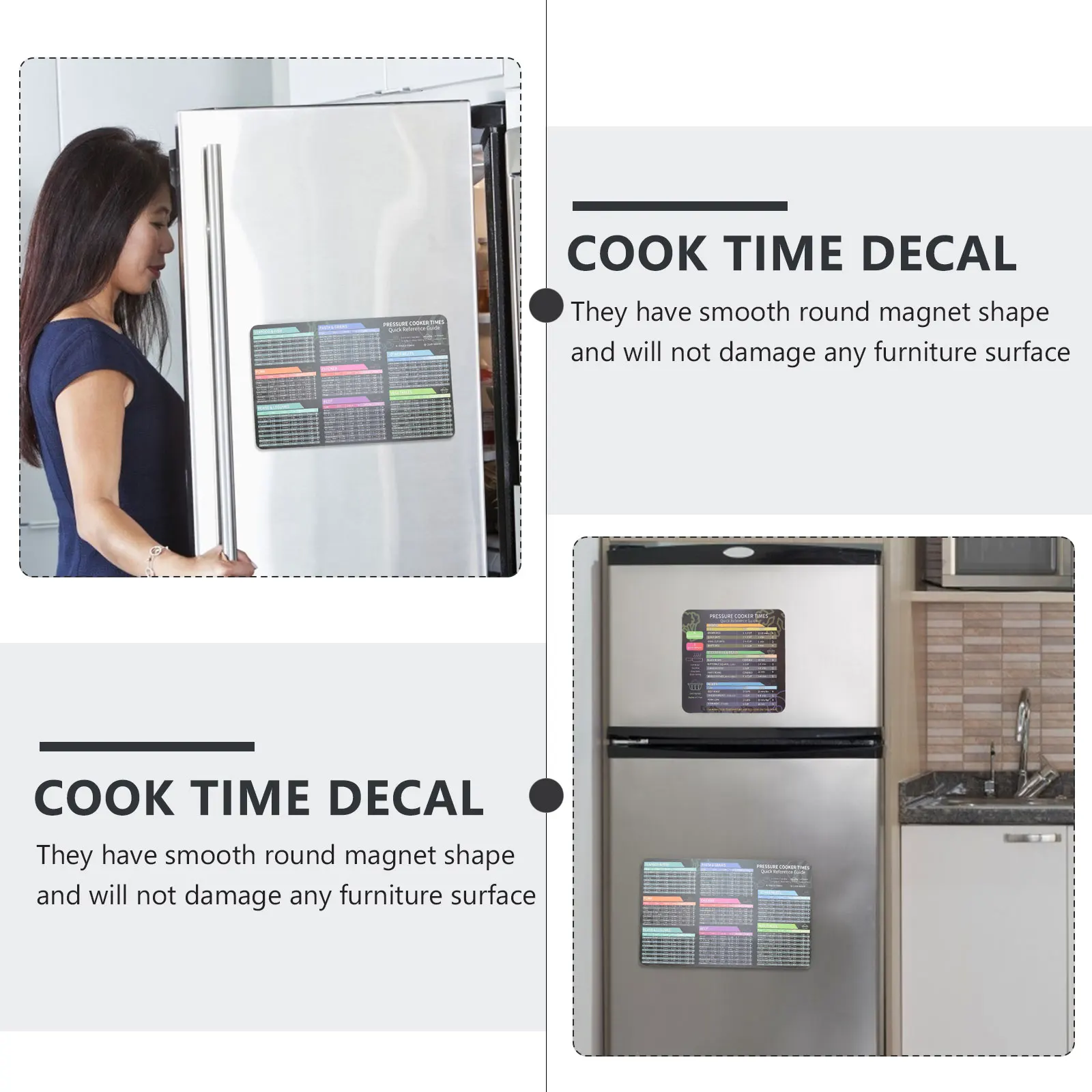 

Cooking Time Magnetic Stickers for Pressure Cooker Fridge Magnet Decal Refrigerator Push Pin Coated Paper Easy Reference