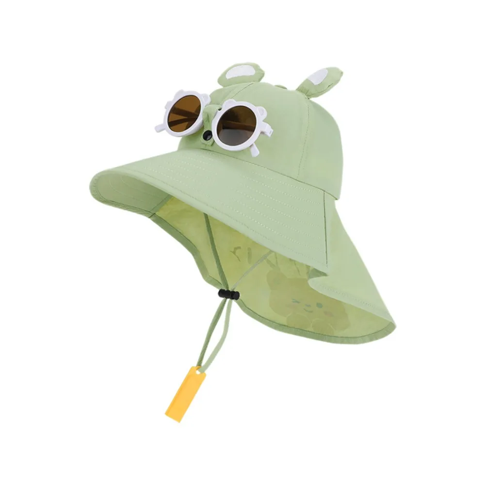 

Fashion Big Brim Children's Sun Hat Sun Protection Foldable Children Beach Cap Cap Thin Whistle Sunglasses Sunscreen Hat Summer