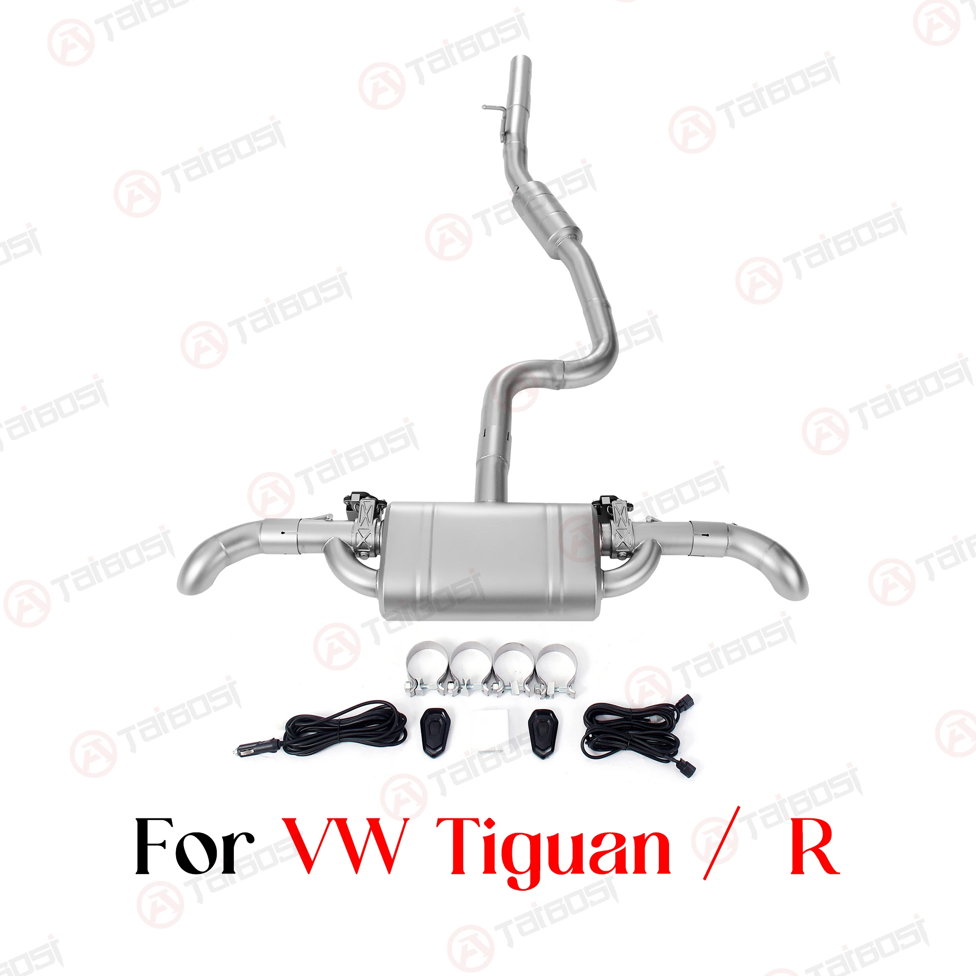 

Taibosi для Volkswagen VW Tiguan R 1.4T 1.8T 2.0T автомобильная выхлопная труба Catback, высокопроизводительный глушитель с электрическим клапаном, комплект из нержавеющей стали