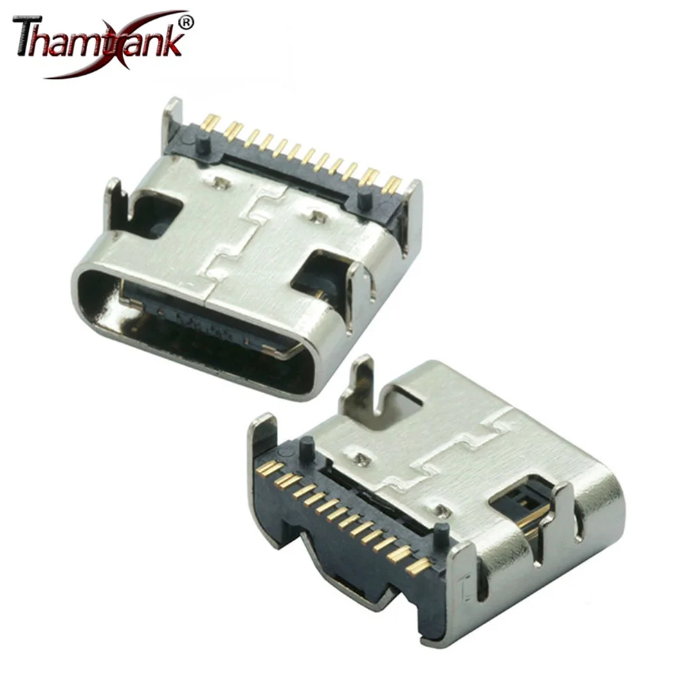 

100pcs/lot Type C 16 Pin SMT Socket Connector USB 3.1 Type-C Female Placement SMD DIP for PCB design DIY high current charging