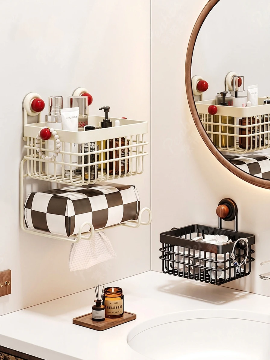 Bathroom Storage Box Used Face Towel Tissue Box Cotton Soft Towel Face Wiping Towel Secondary Utilization Shelf without Punching