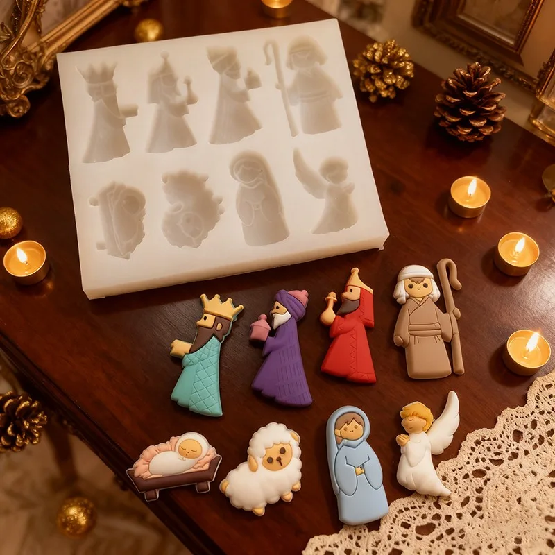 Cartoon Human Figure Fondant Silicone Mold Diy Chocolate Cake Baking Plaster Diffuser Stone Decoration Mold Baking Accessories