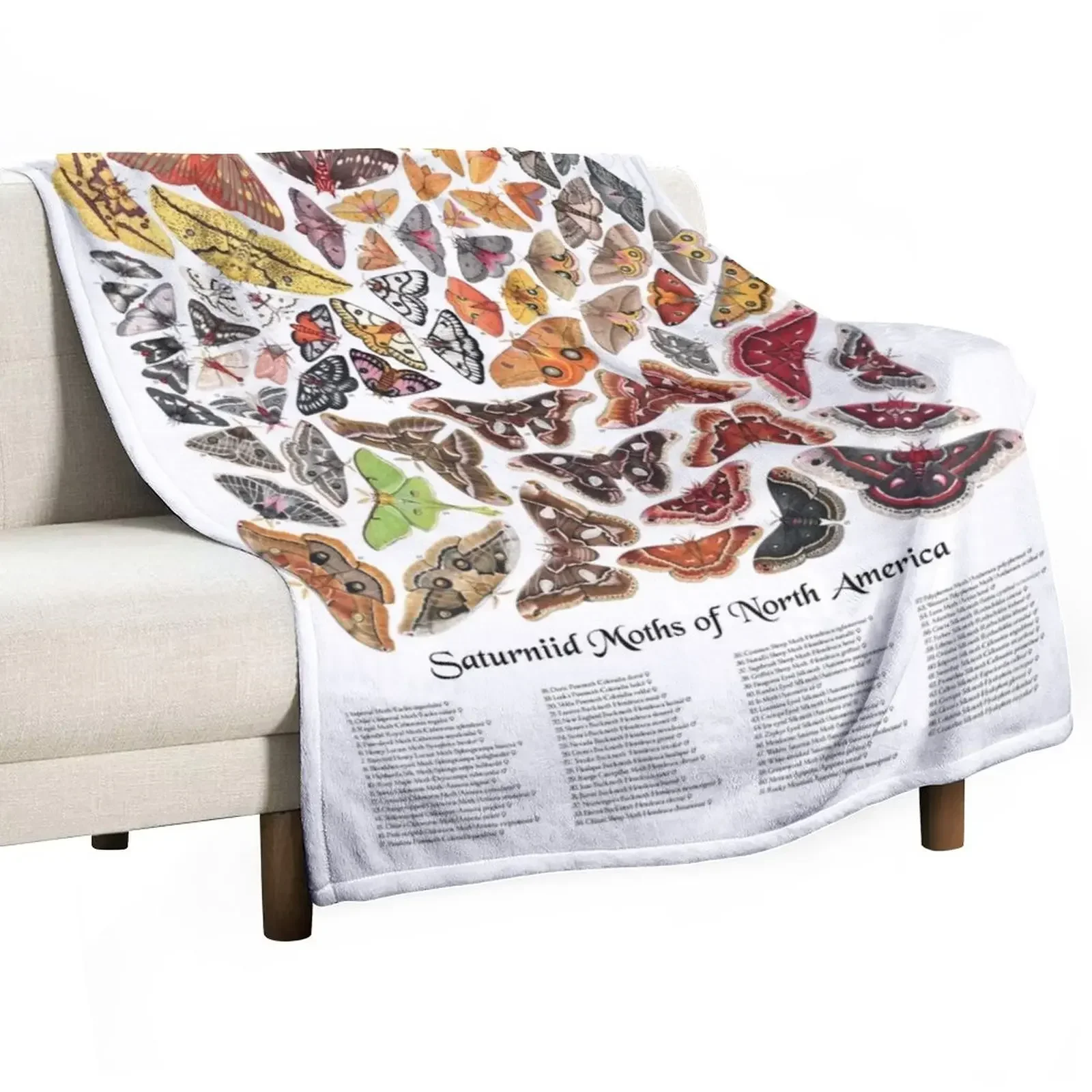 New Saturniid Moths of North America Throw Blanket Thermals For Travel Hairys Sofa Throw Giant Sofa Blankets