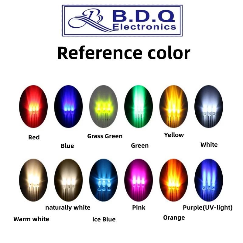 200pcs DIP LED 3mm/F3 Light Emitting Diode Kit Warm white Red Blue Green UV Orange Yellow Pink Color Bulb Lamp DIY LED