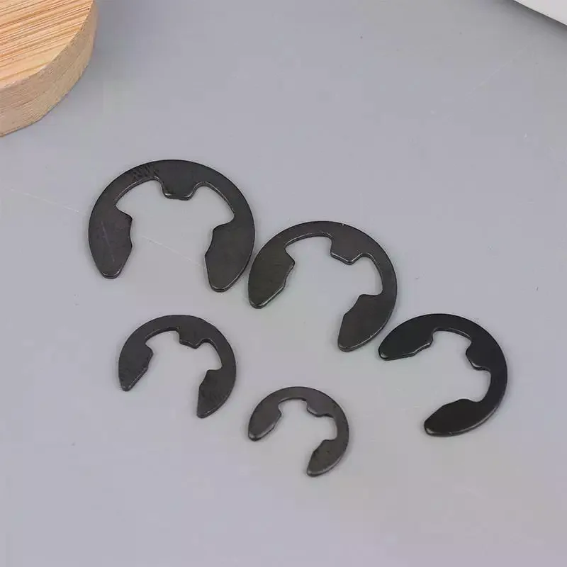 120PCS Black Stainless Steel Retaining Circlip Set Snap Ring E-Clip Washer Assortment For Shaft Fastener M1.5-M10