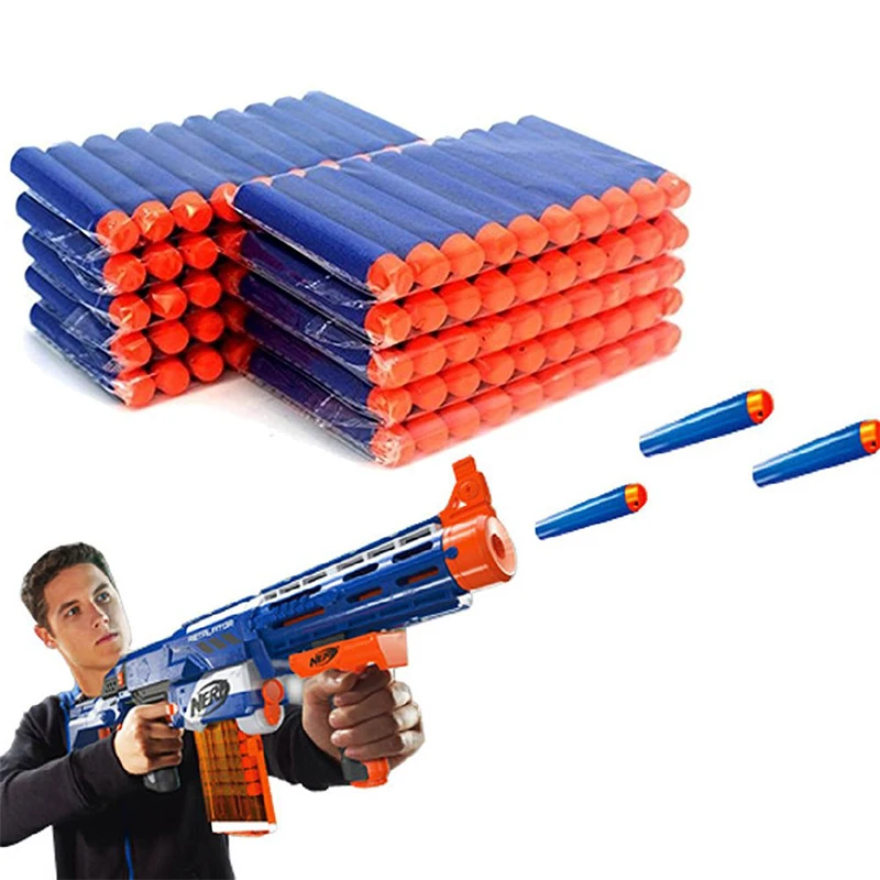100/50 sztuk 7.2cm wkład strzałki pociski do Nerf N-Strike Elite Series Blasters pistolet zabawkowy dla dzieci miękka pocisk piankowe akcesoria do pistoletów