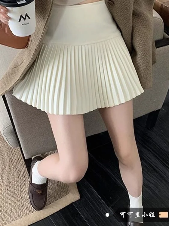 

Laid-ba Korean Sle Midi Skirt Women's Autumn Winter ort A-Line Skirt Skin-friendly Breathable High Waist Polyester...