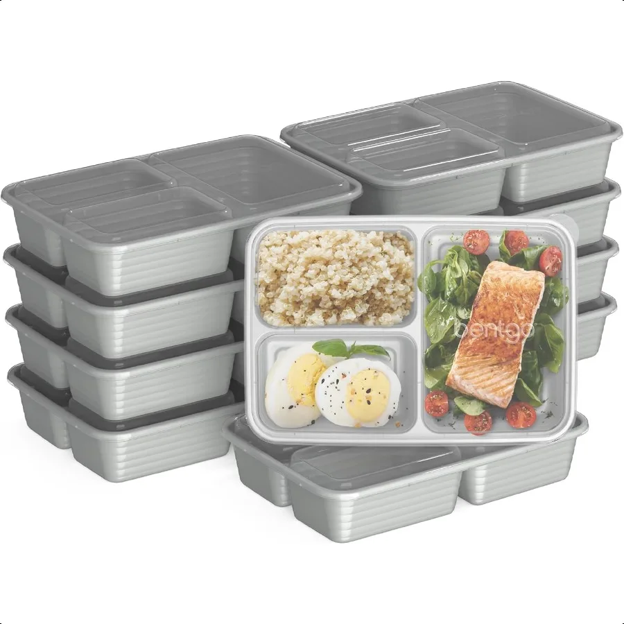 

Bentgo 20Piece Lightweight Durable Reusable BPAFree 3Compartment Containers Microwave Freezer Dishwasher Safe Sier