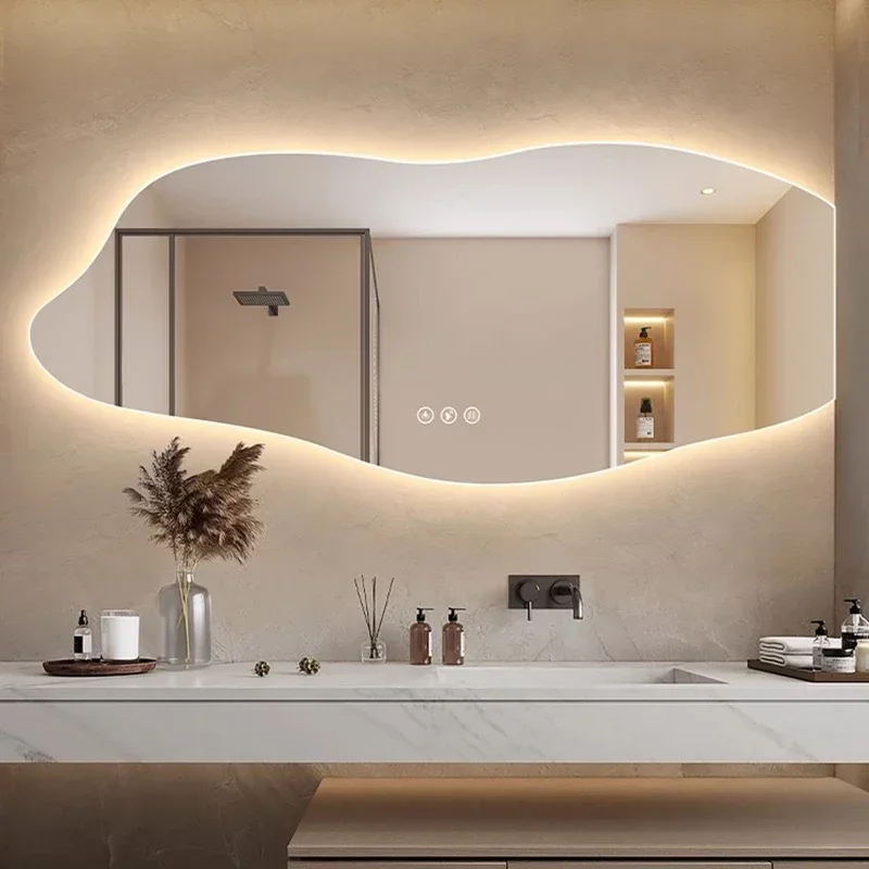 Espelho led iluminação decoração da sala de corpo inteiro espelhos grandes para acessórios de maquiagem decorativo parede espelho decoração interior