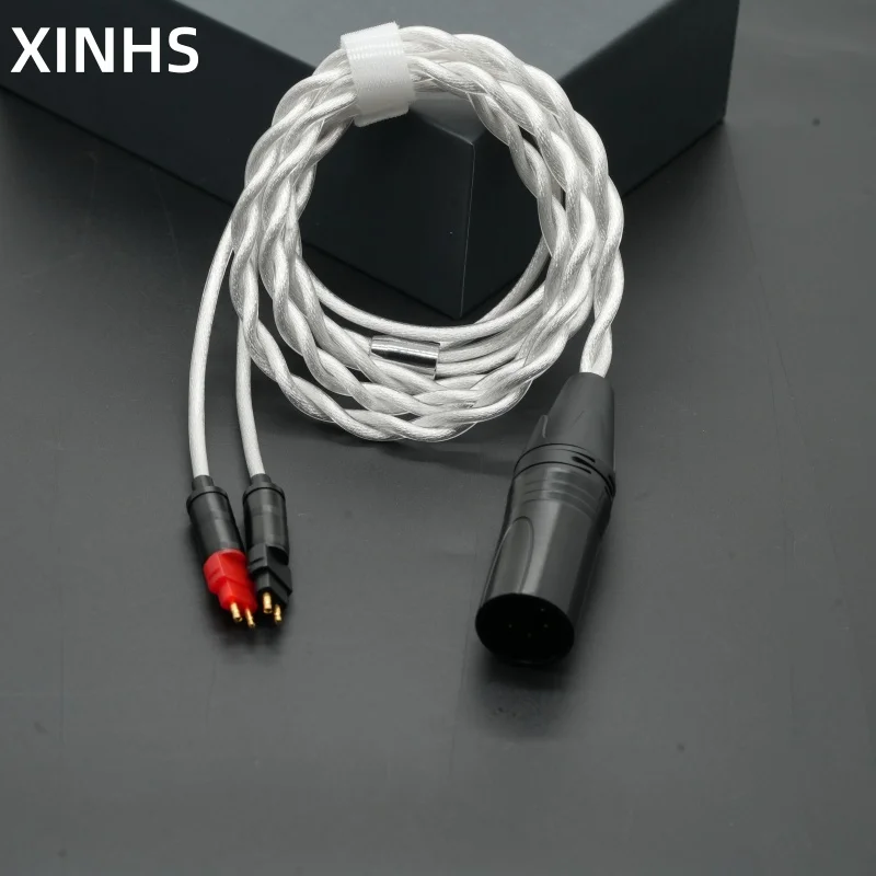 XINHS X10 2-Core LITZ HIFI Upgrade Cable, Copper Silver Mixed Conductor, 4-Pin XLR toHD650 Balanced Headphone