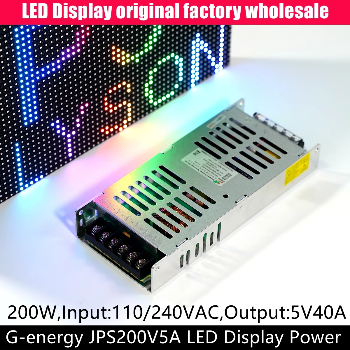 

G-energy JPS200V5-A Super Slim 200W PSU LED Display Power Supply 110/220V Intput