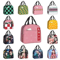 Kimetsu No Yaiba Anime Thermal Insulated Lunch Bag Women Demon Slayer Nezuko Lunch Container for Outdoor Picnic Storage Food Box