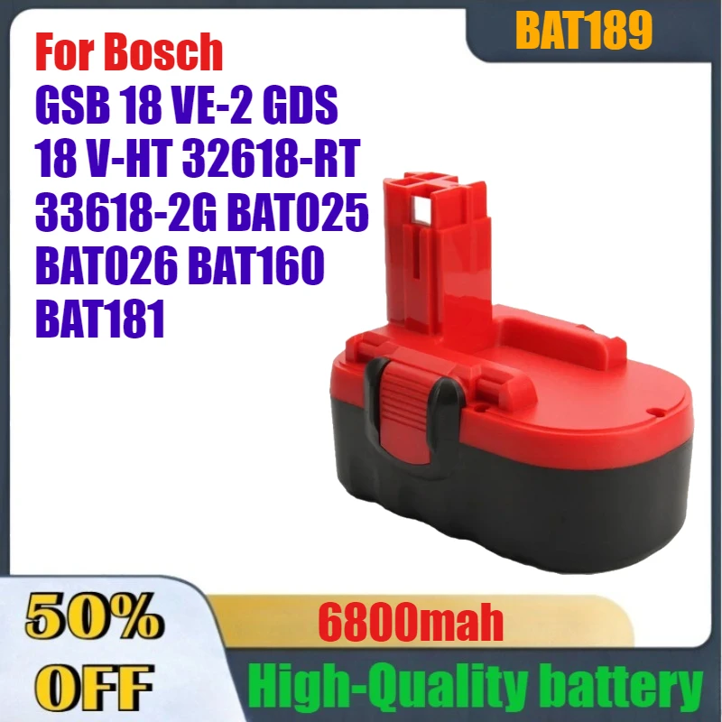 

6800MAH Persistent Standby BTA189 for Bosch GSB 18 VE-2 GDS 18 V-HT 32618-RT 33618-2G BAT025 BAT026 BAT160 BAT181 Battery