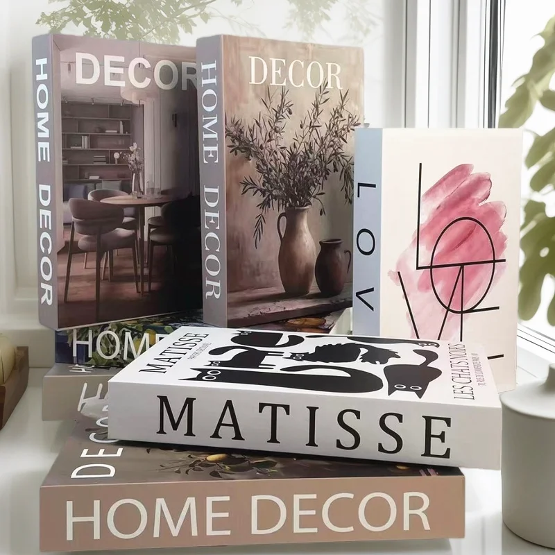 

Nordic Luxury Fake Books Decoration Modern Decorative Books Box Design Coffee Table Bedroom Bookshelf Home Interior Decor Boho