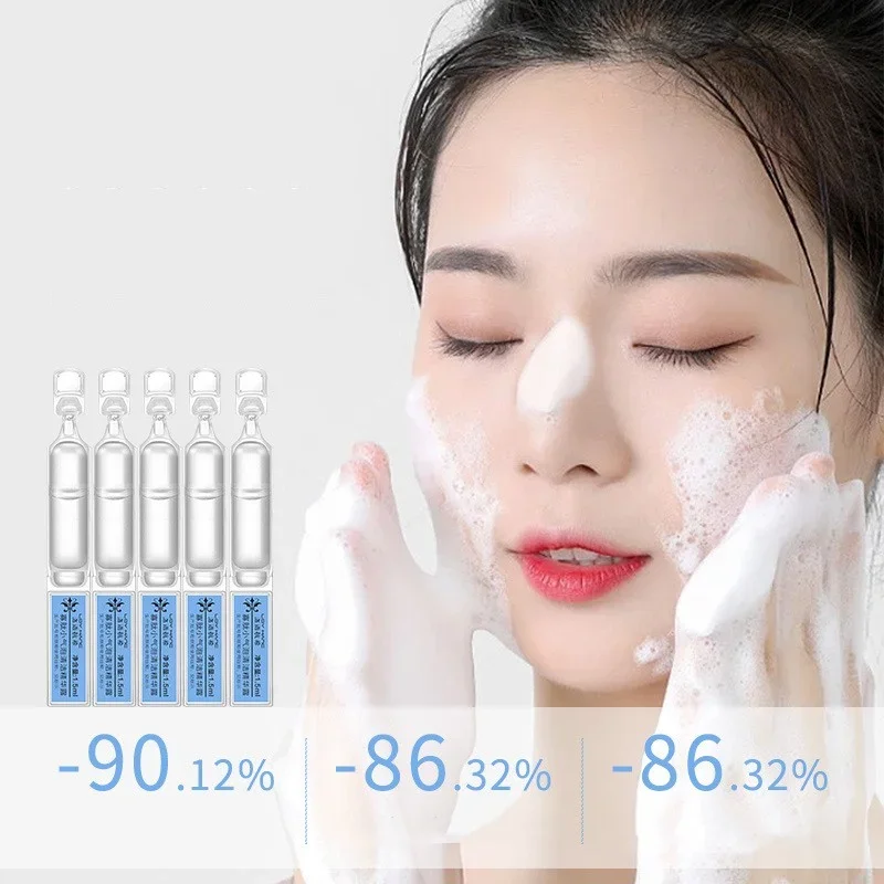 Facial Oligopeptide Small Bubble Cleansing Essence,DEEP Cleans Skin Pore CareThrowing Foam Serum For Face Remove Blackheads