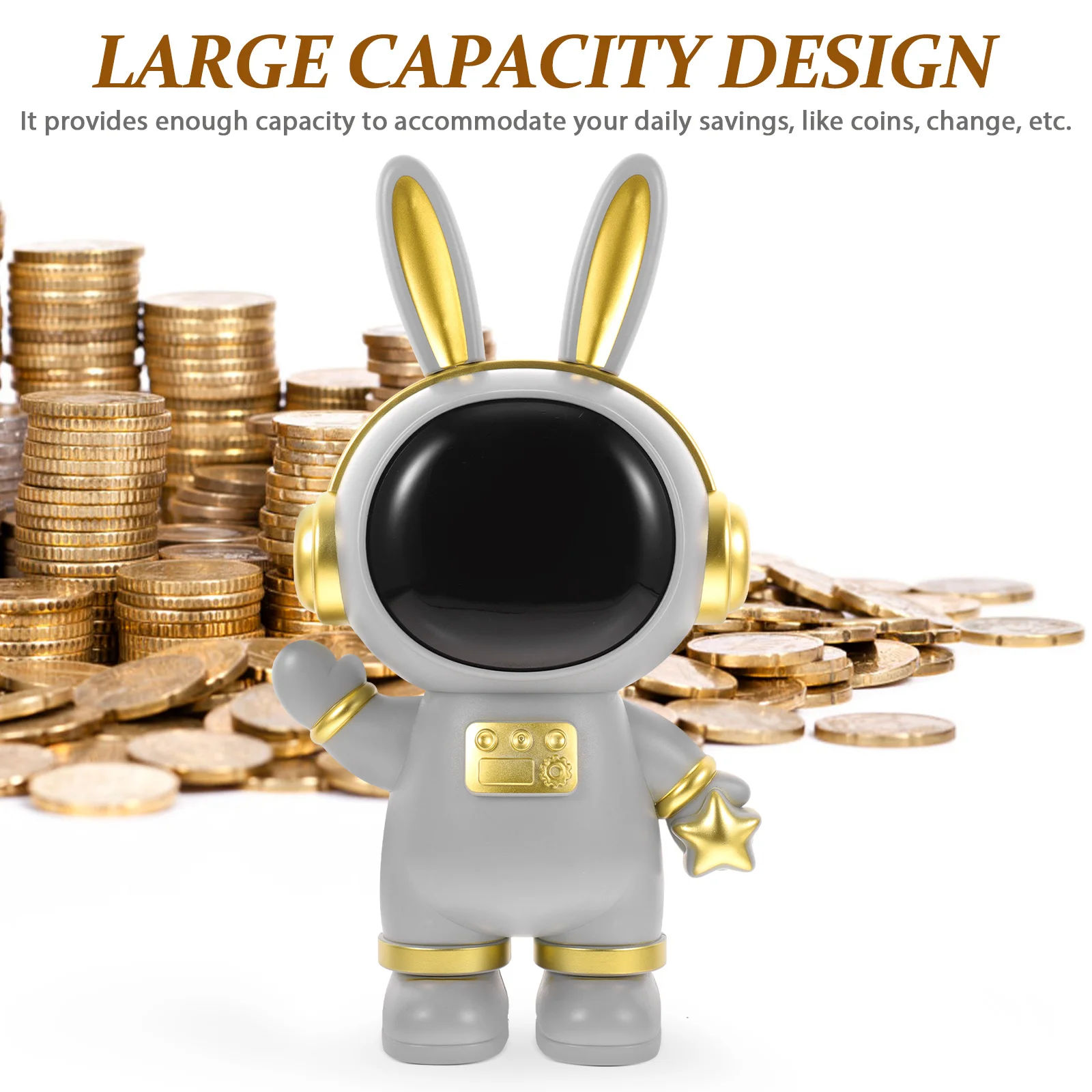 Skarbonka Królik Kosmiczny Kreskówkowy Króliczek Pojemnik na Pieniądze dla Dzieci Urocza Skarbonka Dekoracja Królik Skarbonka Dekoracja Króliczek