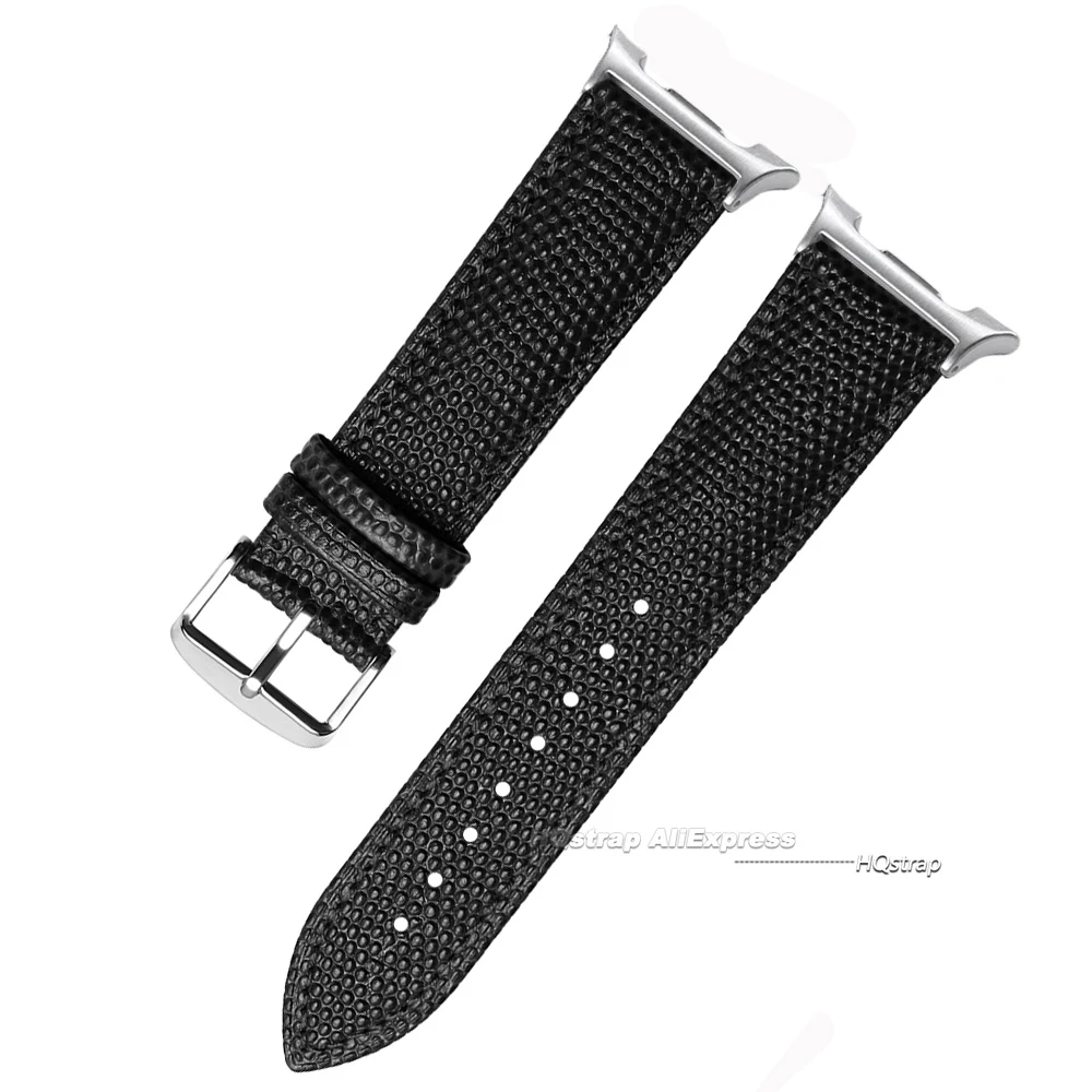 Leather Watch Strap for Samsung Galaxy Watch 8 Classic 46mm No Gap Band for Galaxy Watch 8 44mm 40mm Lizard Pattern Bracelet