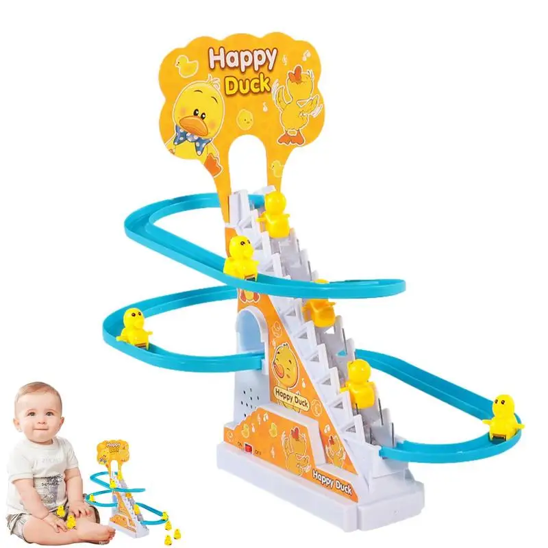 

Climbing Toys For Toddlers Small Ducks Climb Toy Children's Assembling Toys Track Slides With Stairs LED Lights And Music Home