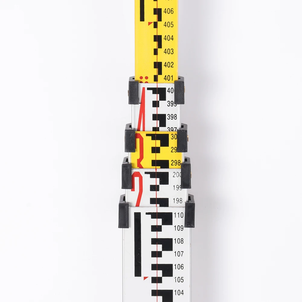 

L4S4 Telescopic Aluminum Leveling Staff with dual scales 3M 4M 5M 7M for Option