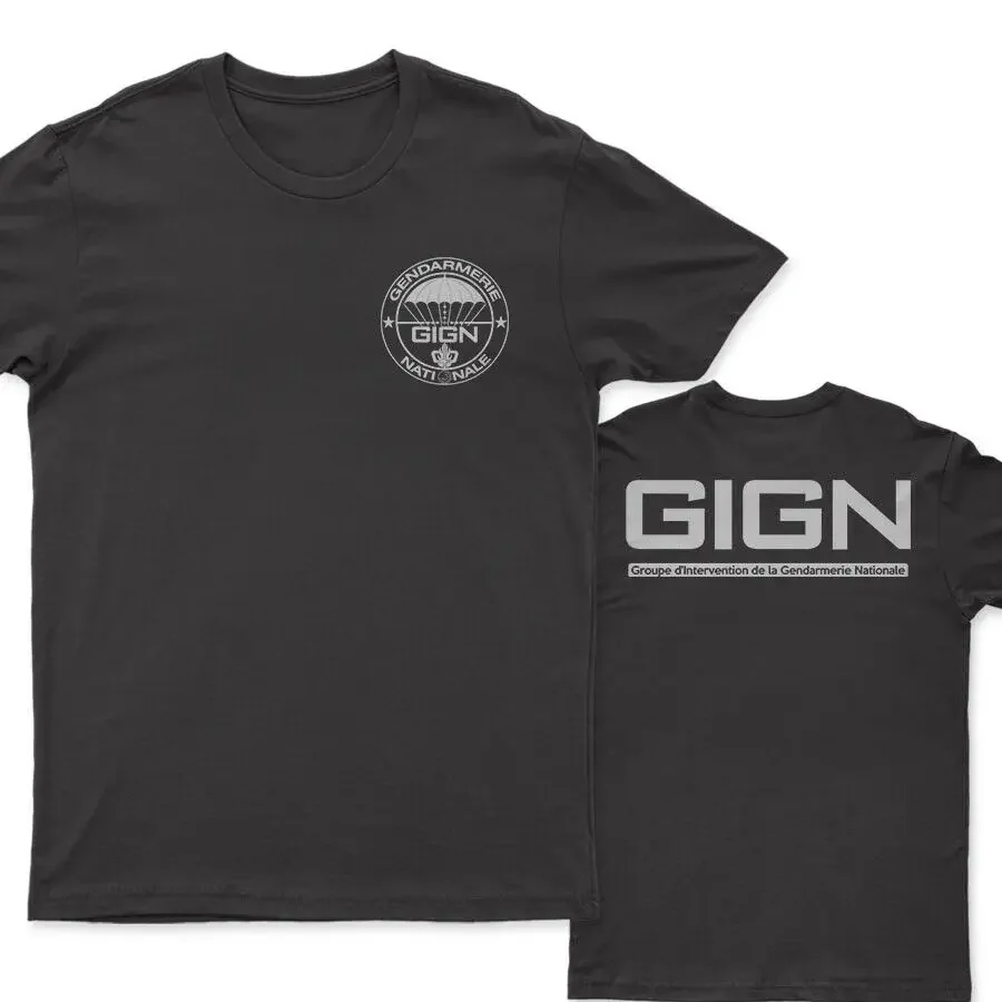 GIGN  Groupe d'Intervention de la Gendarmerie Nationale France Men T-SHIRT Short Casual 100% Cotton T-Shirts heavyweight 2024