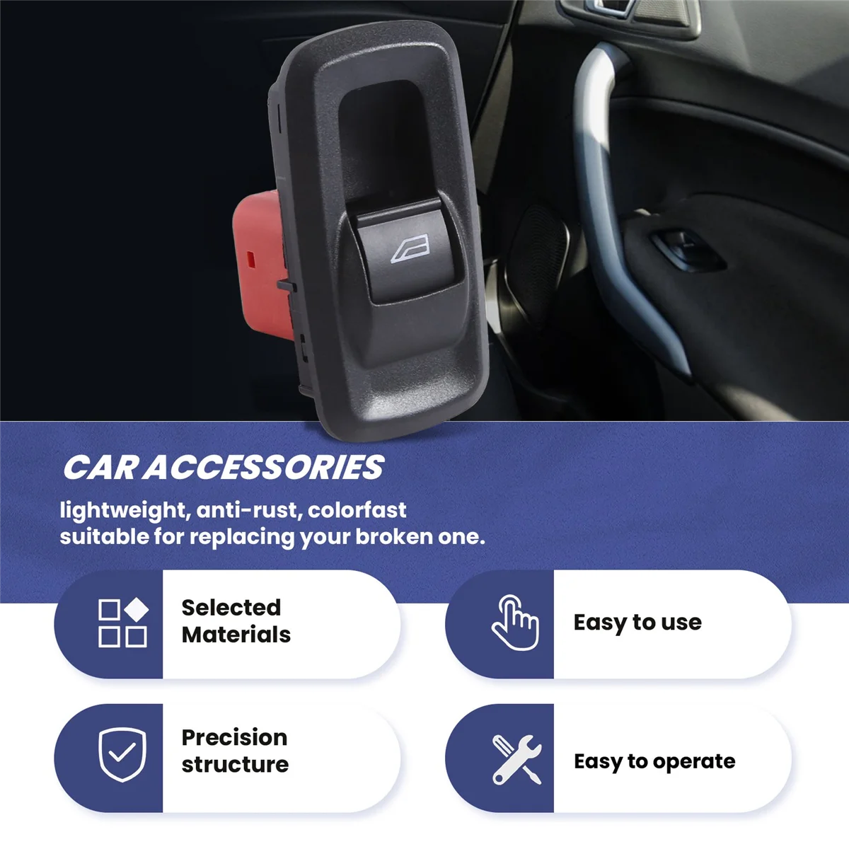 AT77 파워 윈도우 제어 스위치 8A6T14529AA 8A6T-14529-AA Ford Fiesta VI 1.25 1.4 1.6 2008-2013 자동차 액세서리