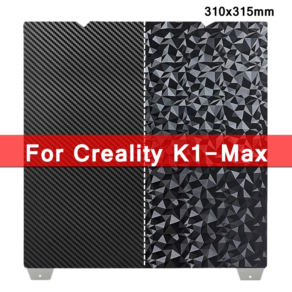 

Магнитная пластина PEI K1-Max, сборная пластина 310x315 мм, аксессуары для 3D-принтера с подогревом для кровати Crealtiy K1 Max, двухсторонняя печатная пластина