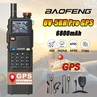 Baofeng UV-5RH Pro GPS Walkie Talkie 6800mAh Extended Battery Multi Band Falling Alarm NOAA Wireless Copy Update of UV-5RM Radio