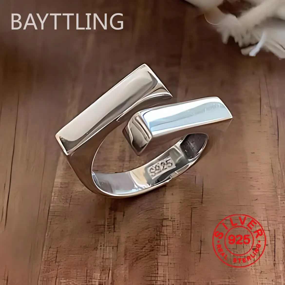 

925 Silver Hug Rings for Women Fashion Geometric Handmade Irregular Vintage Fine Jelwery Ring Party Christmas Gift