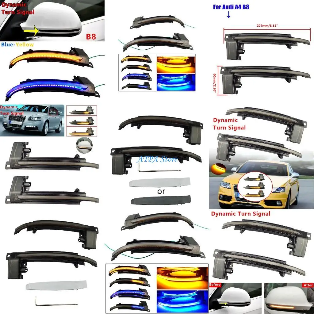 

U13C Turn Light Rearview Mirror Lamp For A5 B8 2x