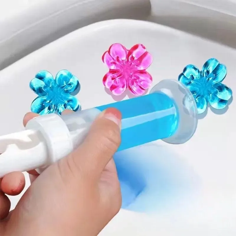 جل منظف المرحاض 6 ألوان على شكل زهرة قوس قزح عصي تذويب مزيل الروائح الكريهة لإزالة رائحة الحمام عطر زهري يدوم طويلاً