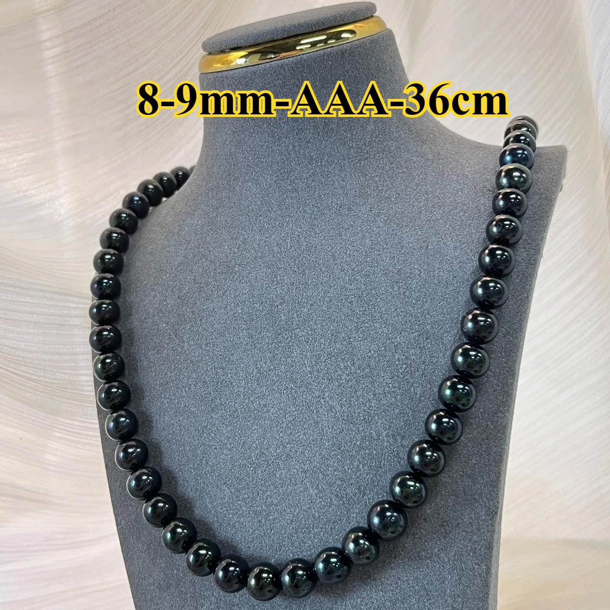 

8-9mm AAA Natural Freshwater Baroque Black Near Round Pearl Spacer Bead Jewelry Make DIY Necklace Bracelet Women Premium Wedding