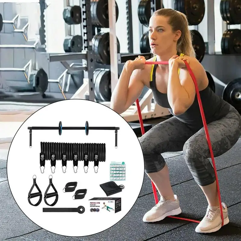 Pilate Bar Kit Pilates Stretch Bar With Resistance Bands Portable Home Gym Pilates Bar Kit Multifunctional Fitness Equipment For