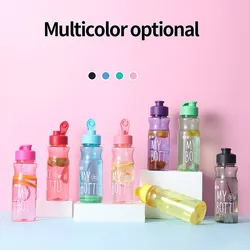 600ml Outdoor Large-capacity Cup Sports Water Bottle Portable Color Transparent Water Cup High Quality Bottle Plastic Cup Gift