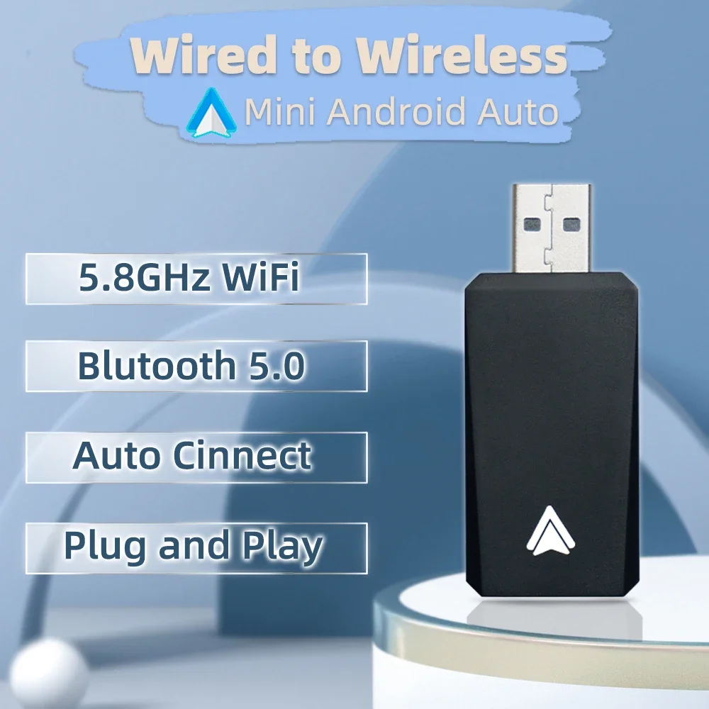 

New Upgraded 6.0 Mini Wired to Wireless Android Auto for Wired Android Auto Car Smart Ai Box Bluetooth WiFi Auto connect Map