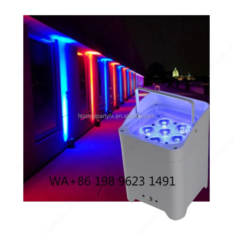 6*18W LED Wireless Battery Par Light DMX512 Rechargeable Stage Lighting for DJ Club Party Wedding Event Performance