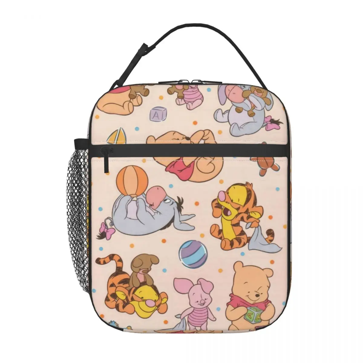 

Custom Winnie Pooh Teddy Bear Insulated Lunch Bag for Work School Food Resuable Thermal Cooler Lunch Box Women Children