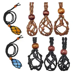 Braided Necklace Cord Length Adjustable DIY Braided Necklace Cord Hand-woven Wax Rope Crystal Necklace Holder Bracelet