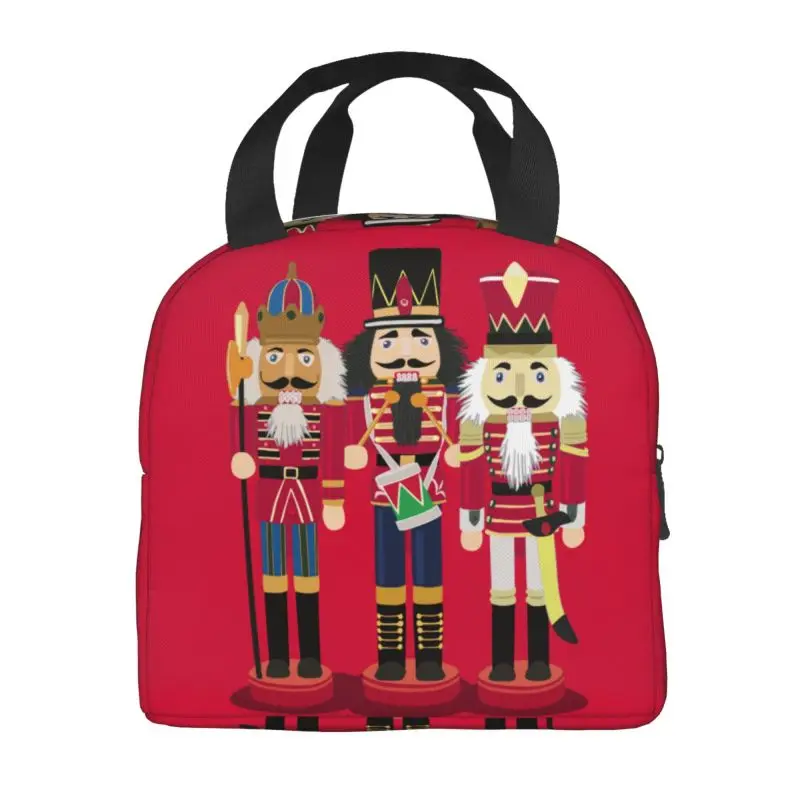 Nutcracker Soldier Toy Christmas Gift Insulated Lunch Bags for Work School Waterproof Cooler Thermal Bento Box Women Kids