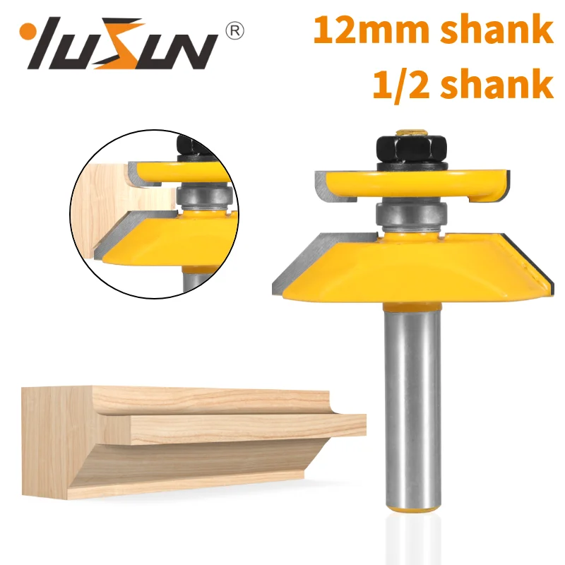 YUSUN 1PC 12MM 12.7MM Shank Raised Panel Bit With Back Cutter Router Bit Woodworking Milling Cutter For Wood Bit Face Mill