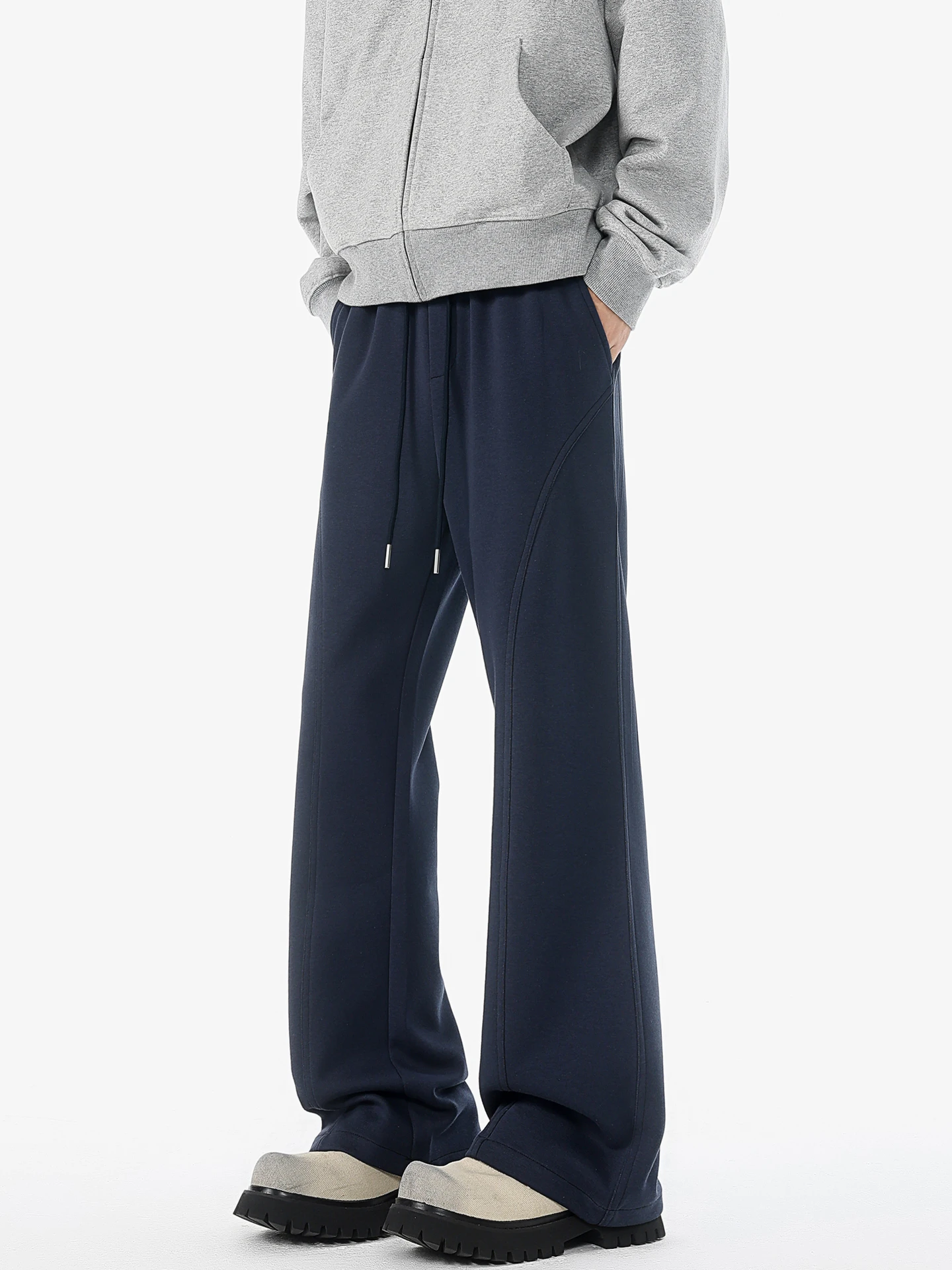 

Мужские спортивные брюки свободного кроя в американском стиле, однотонные, повседневные, универсальные, осенние, модные, прямые, из смесового хлопка и полиэстера