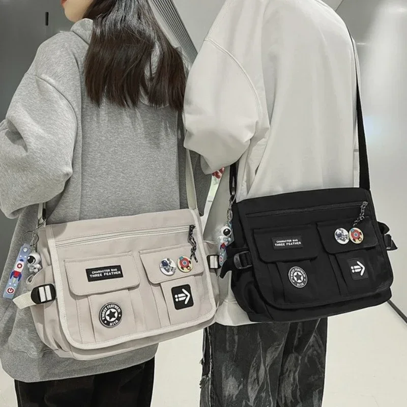 Bolsos cruzados de nailon Harajuku para hombre, bolso de mensajero para mujer, bolsos escolares para niñas, bolsos de lona para jóvenes, bolso de hombro, Bolsas