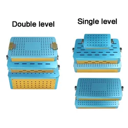 GREATLH Sterilization Tray Box Single Level Sterilizer Box Aluminum Alloy Material Ophthalmic Microsurgical Instruments