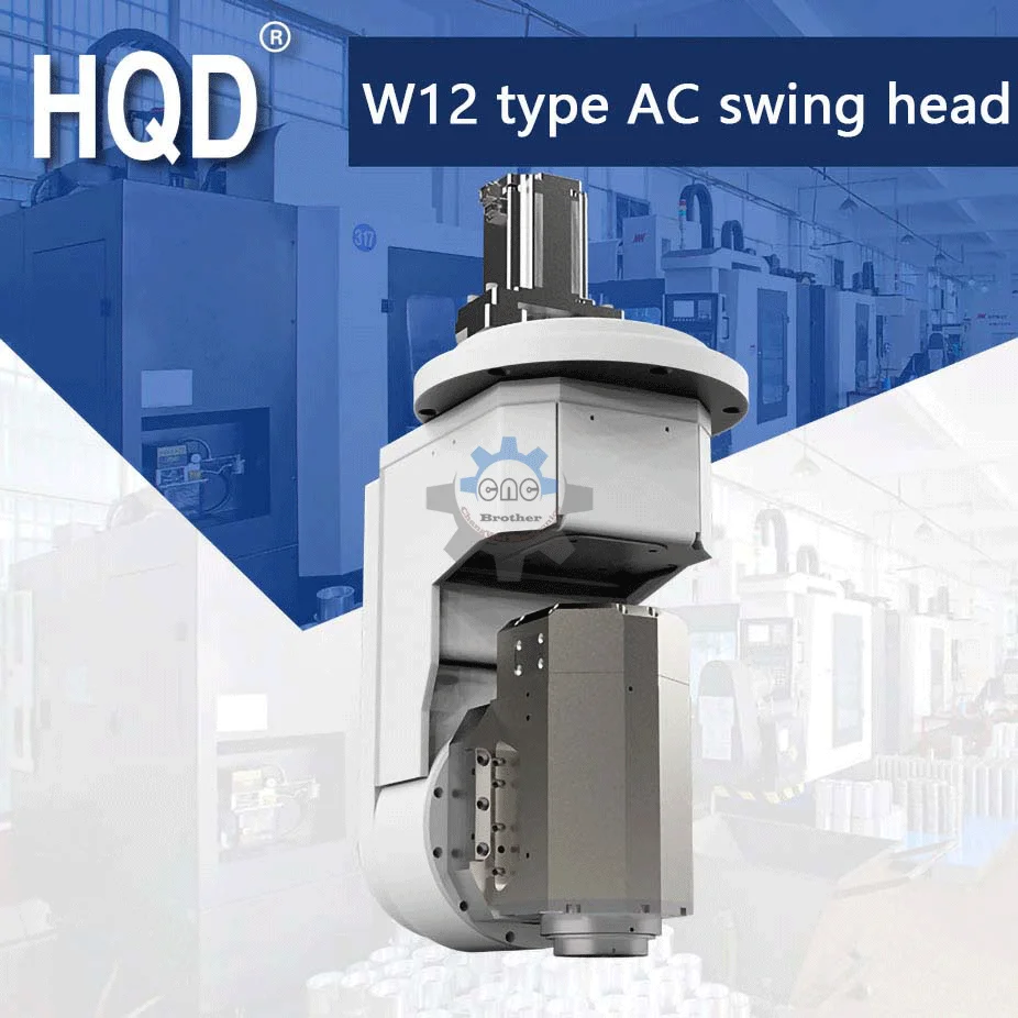 HQD Hanqi 12kw 5axis machining center AC rotation axis double swing head With HSK63F water-cooled ATC spindle motor