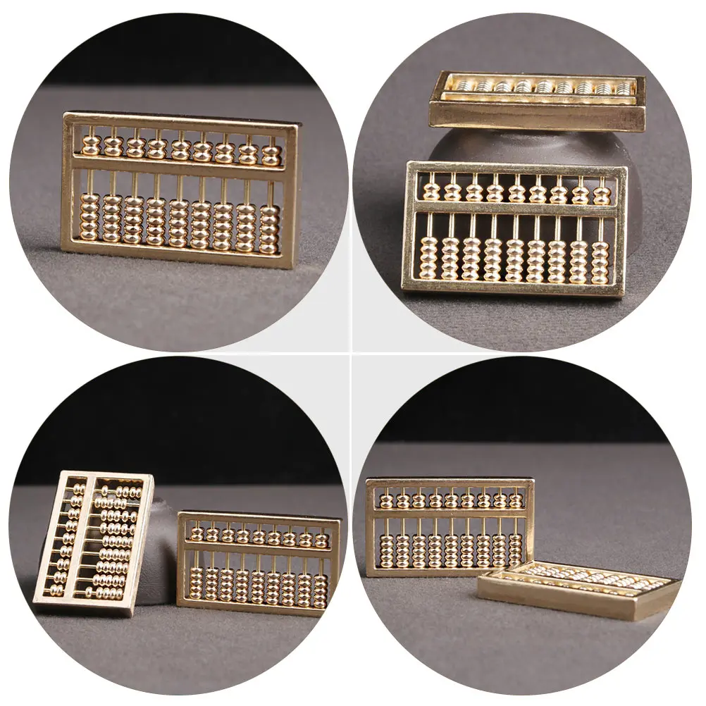 

2pcs Brass Abacus Keychain Vintage Math Ornament Office Decor Key Ring Pendant Charm Accessory Fob Zipper Pull Mini for Women