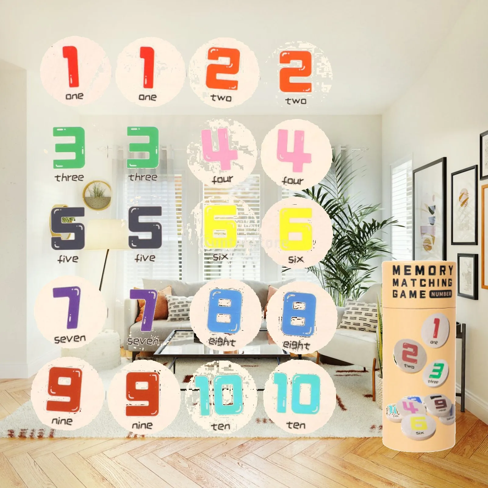 Memory Game for Kids Matching Toys Sorting Skill Cartoon Educational Toys with for Gift Traveling 3+ Year Old