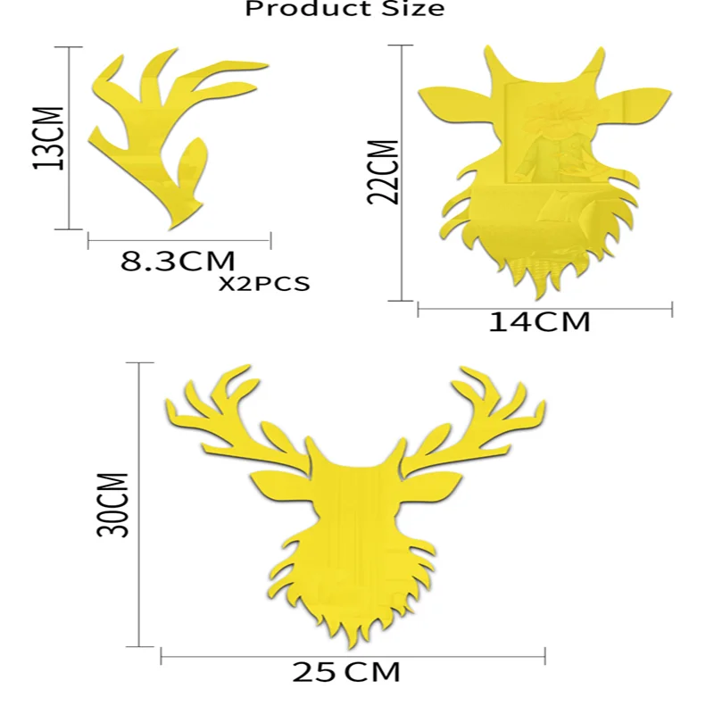 Acrylic DIY Personalized Deer Head Mirror Wall Sticker Decoration Bedroom Living Room TV  Background  Wall  Paper  Wall  Sticker