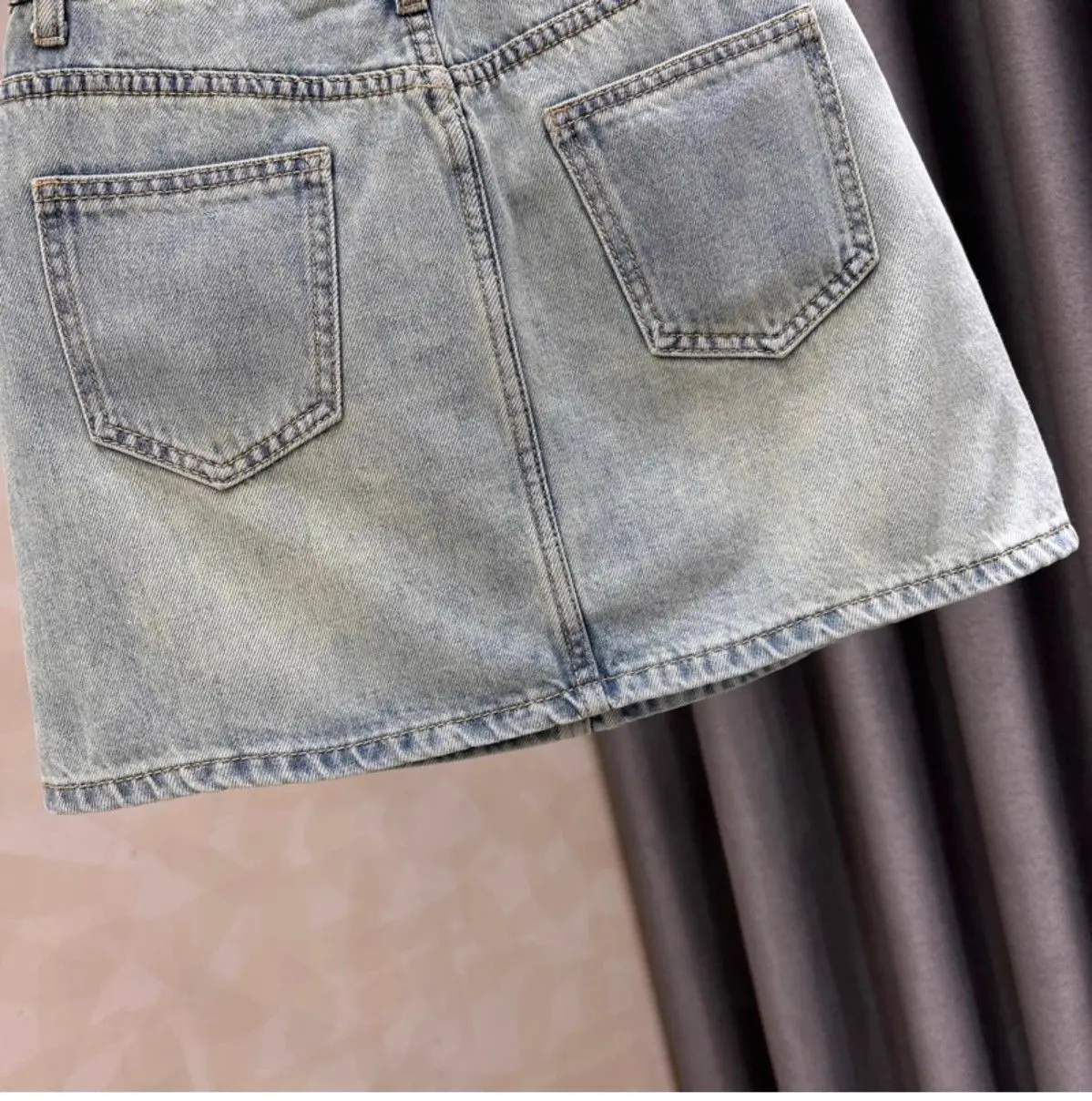 2024 Summer New Mini Denim Skirt, for Women Clothing, Casual High Waist A-line Hip Wrapped Short Skirts, Girls Cowboy Skirt